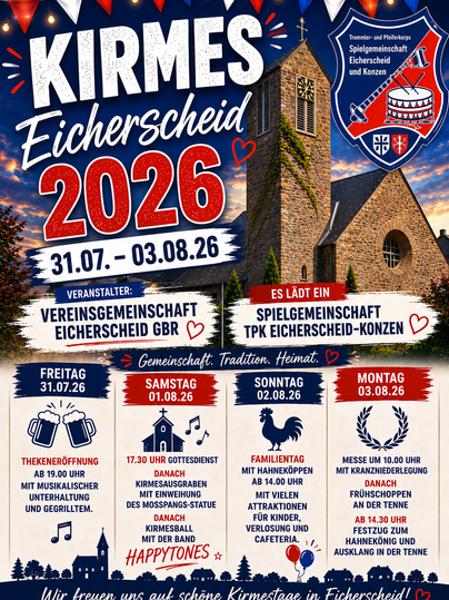A poster for the fair in Eicherscheid 2026. It includes the event dates and information about the activities.